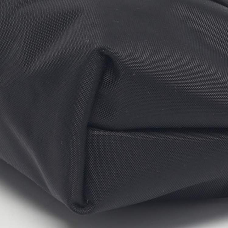 مملوكة مسبقًا Longchamp Black/Brown Leather and Nylon Le Pliage Pouch