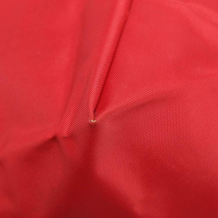 Pre Owned Longchamp Red/Brown Nylon Small Le Pliage Tote