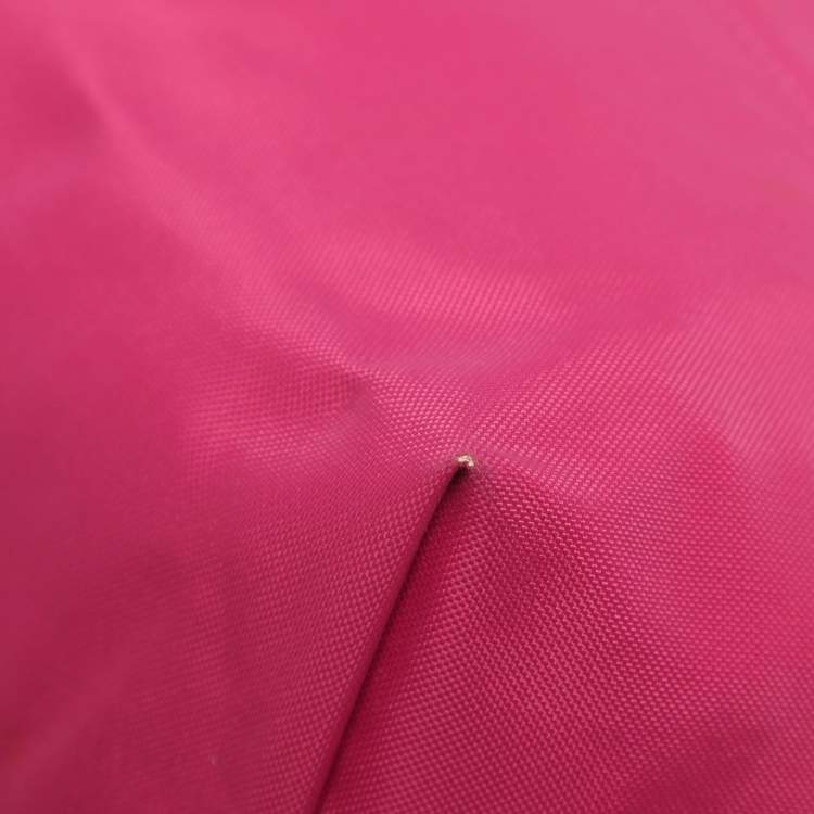 Pre Owned Longchamp Pink/Brown Nylon and Leather Small Short Le Pliage Tote