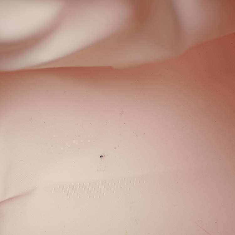 Pre Owned Longchamp Pink/Brown Nylon and Leather Small Short Le Pliage Tote