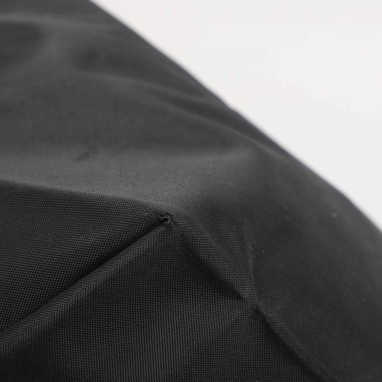 Pre Owned Longchamp Brown/Black Nylon and Leather Medium Short Le Pliage Tote