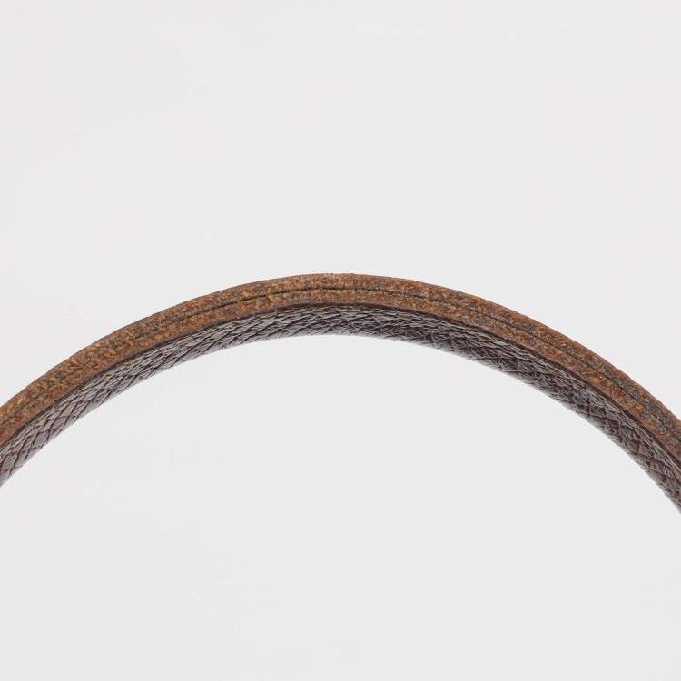 Pre Owned Longchamp Brown/Black Nylon and Leather Medium Short Le Pliage Tote