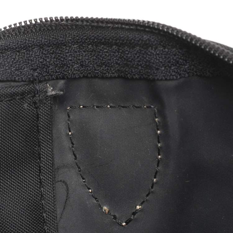 Pre Owned Longchamp Brown/Black Nylon and Leather Medium Short Le Pliage Tote