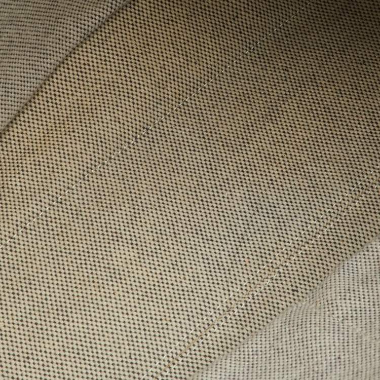 Pre Owned Longchamp White/Black Canvas and Leather Large Essential Tote