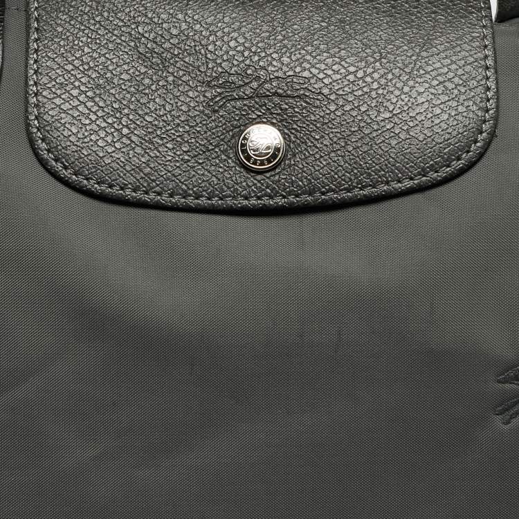 Pre Owned Longchamp Grey Nylon Large Le Pliage Tote