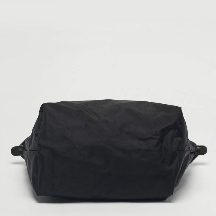 Pre Owned حقيبة يد لونغشامب لو بلياج كبيرة نايلون أسود و بني