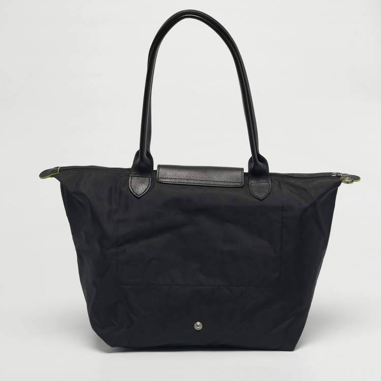 Pre Owned حقيبة يد لونغشامب لو بلياج كبيرة نايلون أسود و بني