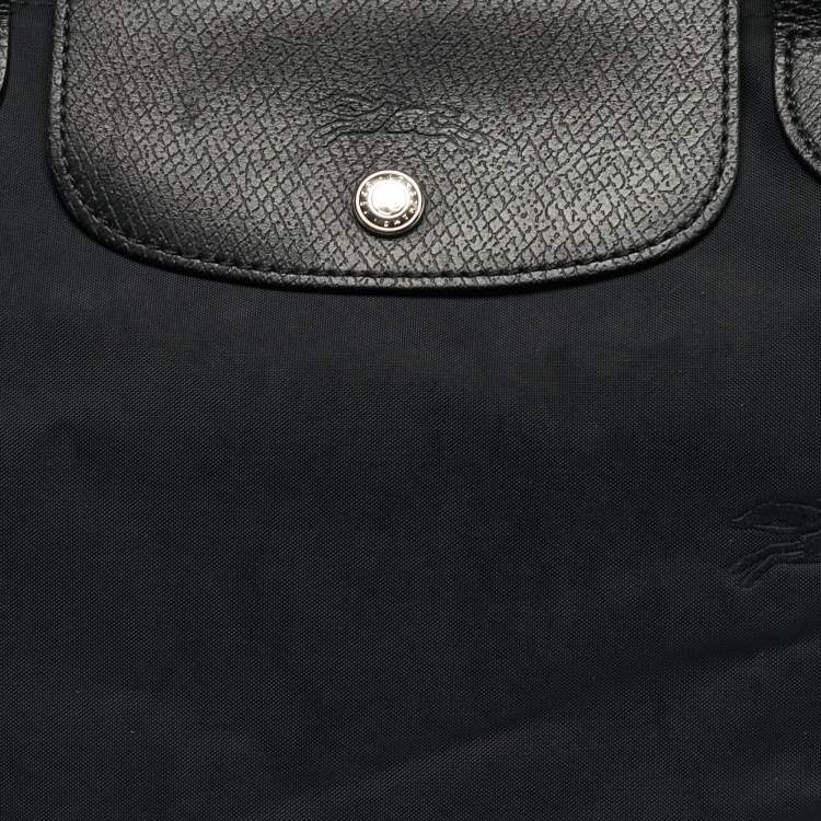 Pre Owned حقيبة يد لونغشامب لو بلياج كبيرة نايلون أسود و بني