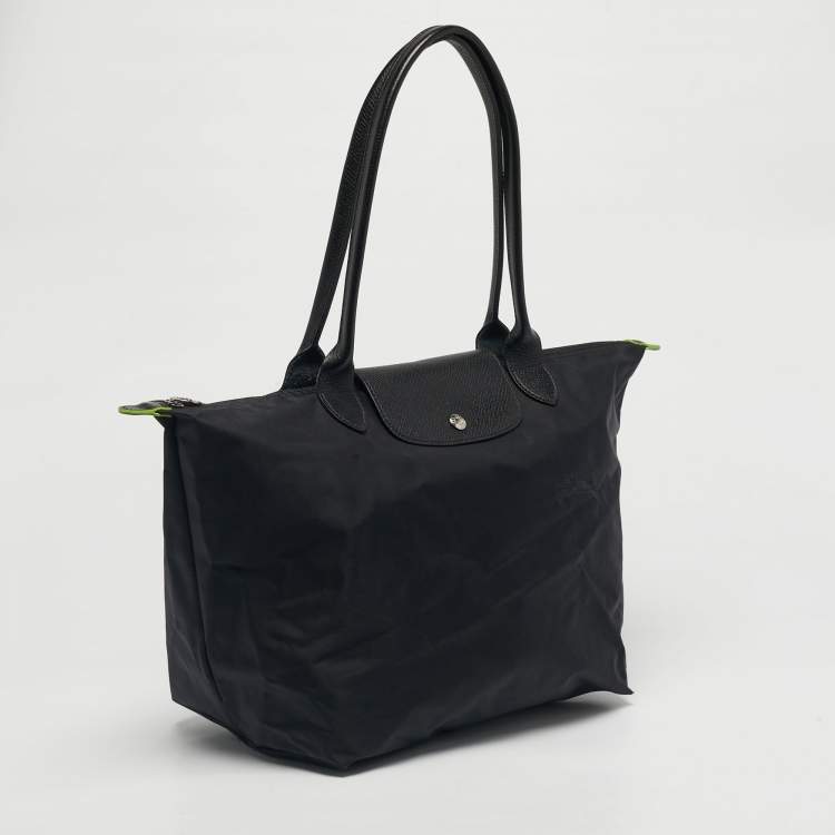 Pre Owned حقيبة يد لونغشامب لو بلياج كبيرة نايلون أسود و بني