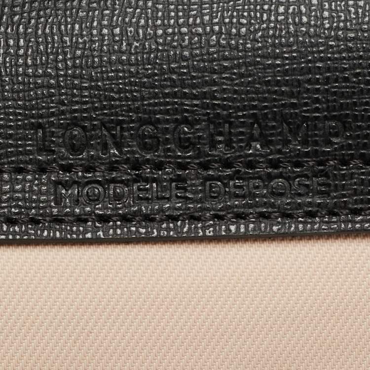 Pre Owned Longchamp Le Pliage Energy Black/Peach Leather and Nylon Tote