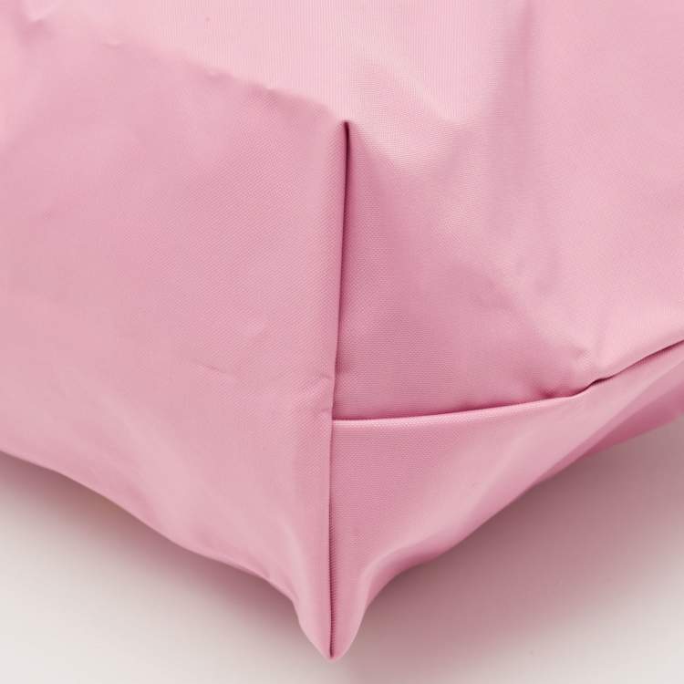 مملوكة مسبقًا Longchamp Le Pliage Pink/Brown Leather and Nylon Tote