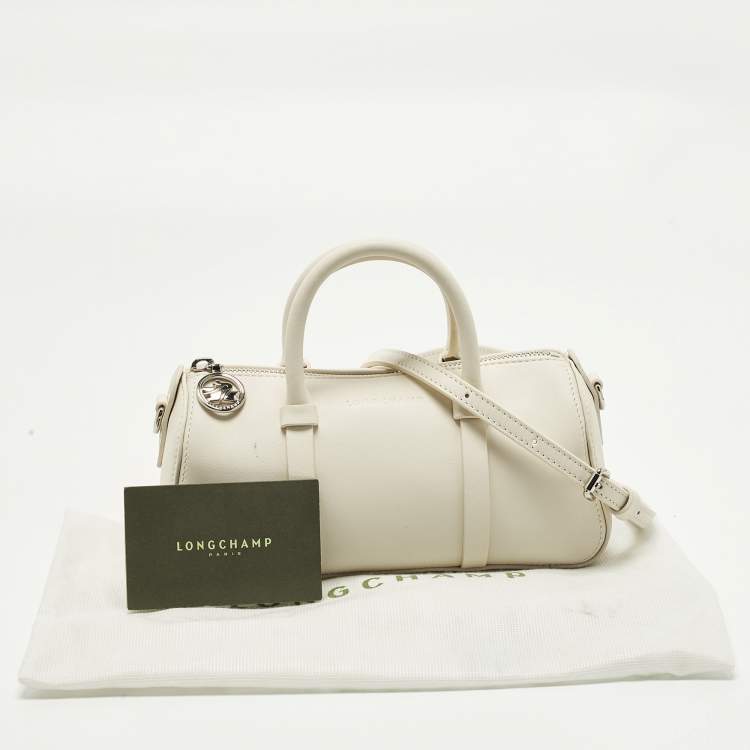 Pre Owned Longchamp Daylong S White Leather Satchel