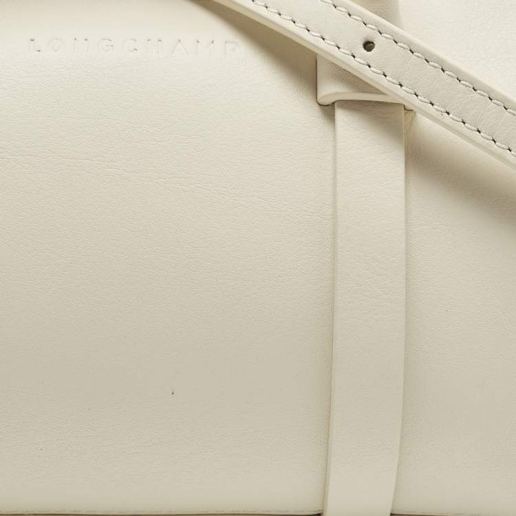 Pre Owned Longchamp Daylong S White Leather Satchel