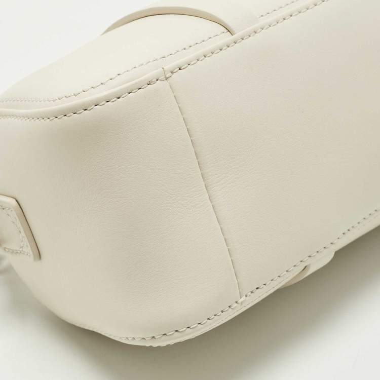 Pre Owned Longchamp Daylong S White Leather Satchel