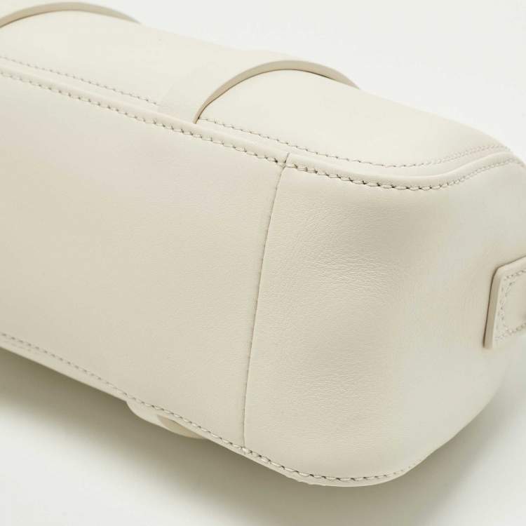 Pre Owned Longchamp Daylong S White Leather Satchel