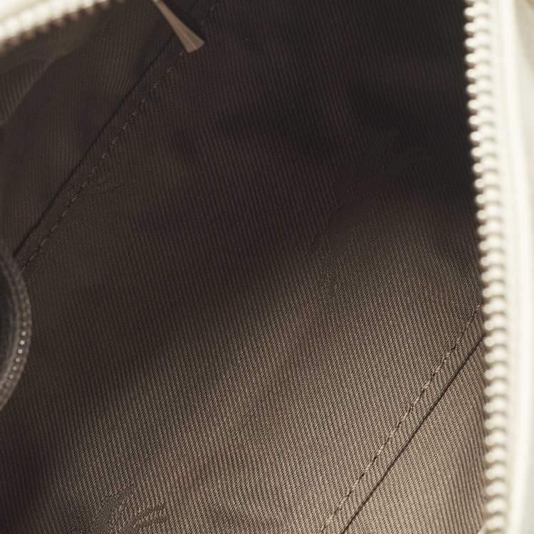 Pre Owned Longchamp Daylong S White Leather Satchel