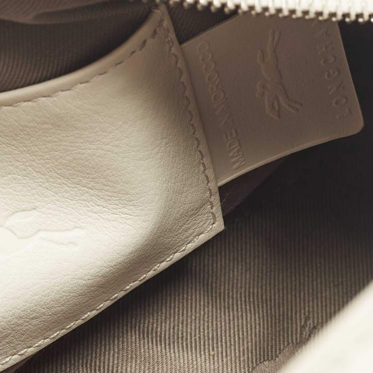 Pre Owned Longchamp Daylong S White Leather Satchel