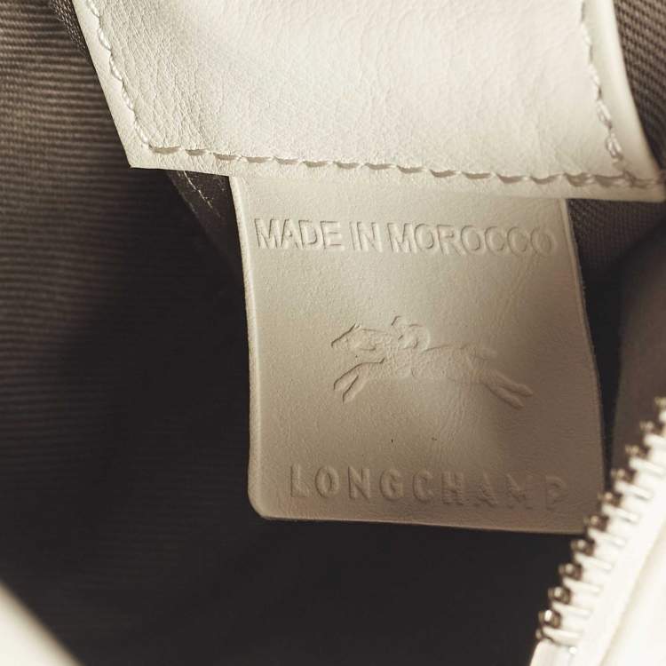 Pre Owned Longchamp Daylong S White Leather Satchel