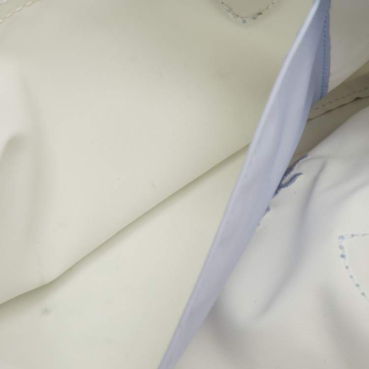 مملوكة مسبقًا Longchamp Le Pliage Small Light Blue Nylon and Leather Tote