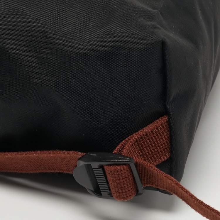 مملوكة مسبقًا Longchamp Le Pliage Black/Brown Nylon and Leather Backpack