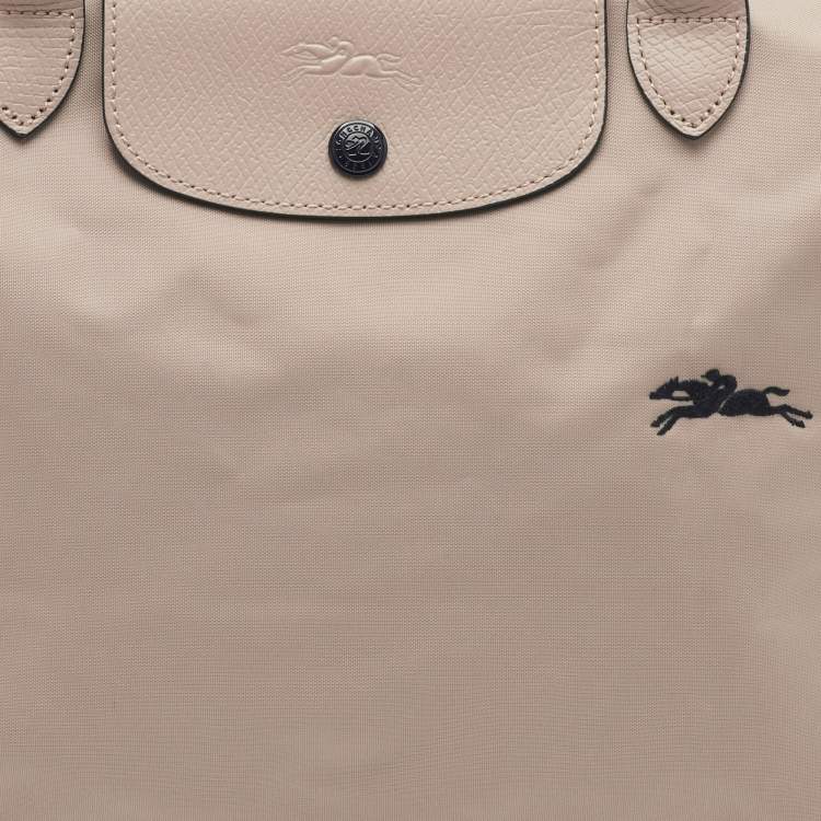 Pre Owned Longchamp Le Pliage Pink Leather and Nylon Tote