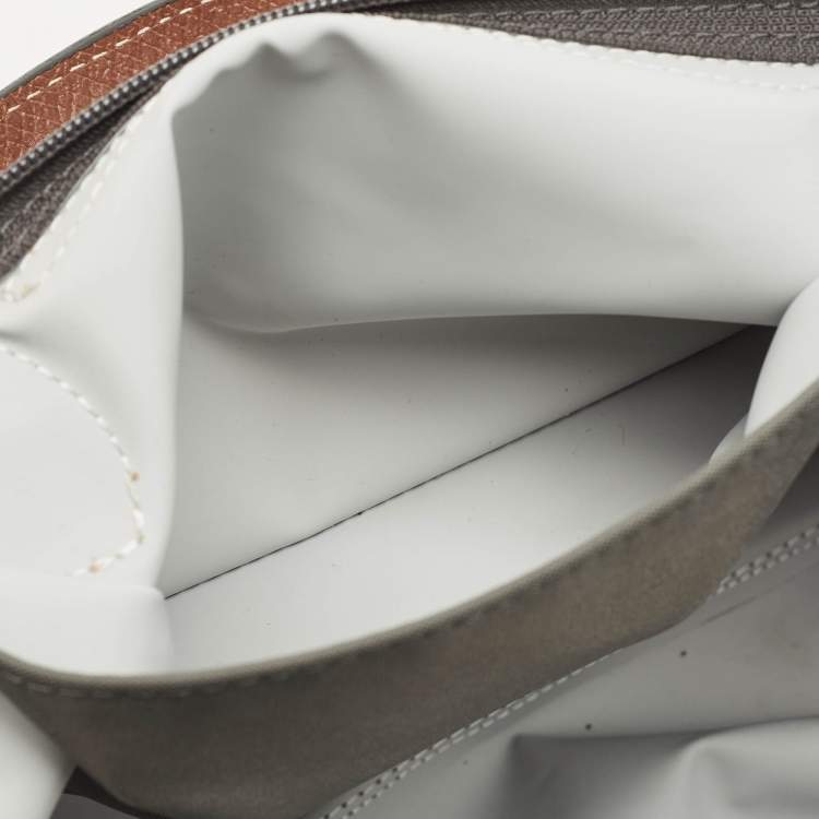 Pre Owned Longchamp Le Pliage Expandable Grey/Brown Nylon and Leather Travel Bag