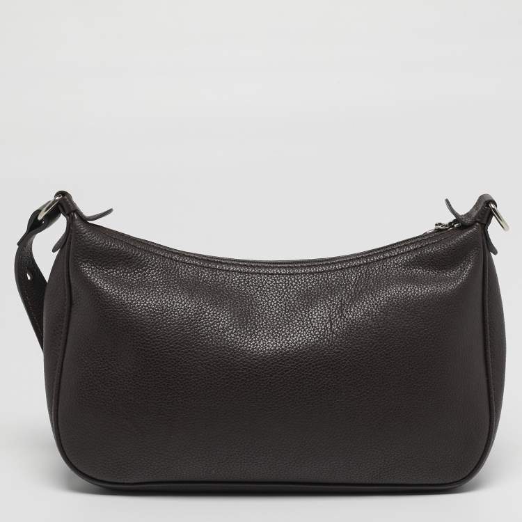 Pre Owned Longchamp Brown Leather Shoulder Bag