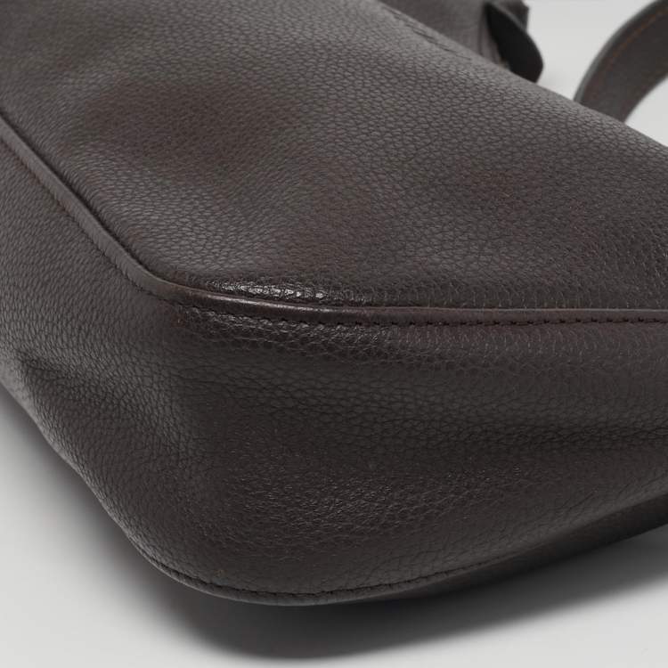 Pre Owned Longchamp Brown Leather Shoulder Bag