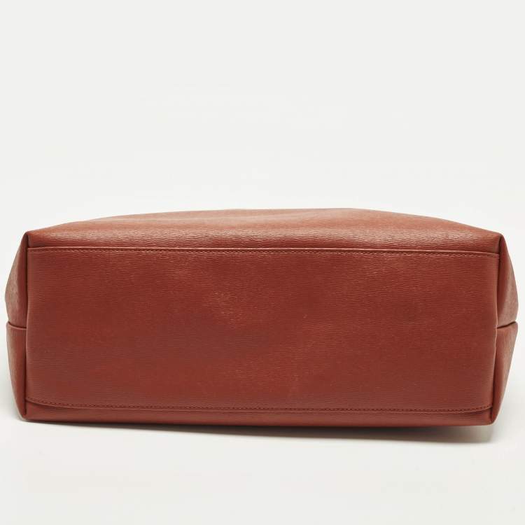 مملوكة مسبقًا Longchamp Le Pliage City L Brown Leather Tote