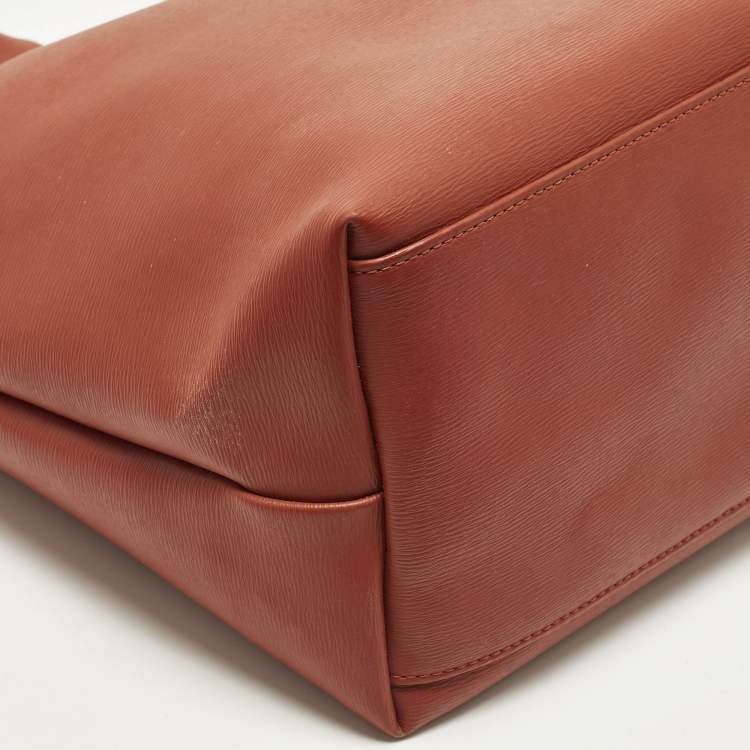 مملوكة مسبقًا Longchamp Le Pliage City L Brown Leather Tote