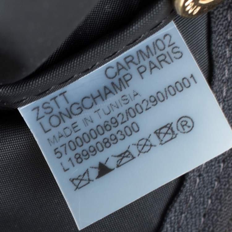 مملوكة مسبقًا Longchamp Dark Grey Nylon and Leather Medium Le Pliage Tote