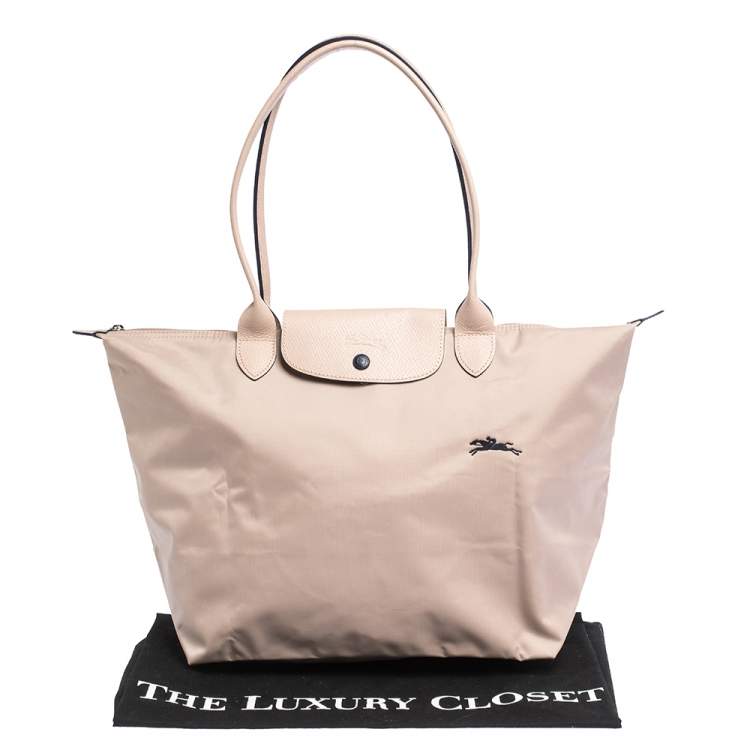 Pre Owned Longchamp Pink Nylon and Leather Le Pliage Tote
