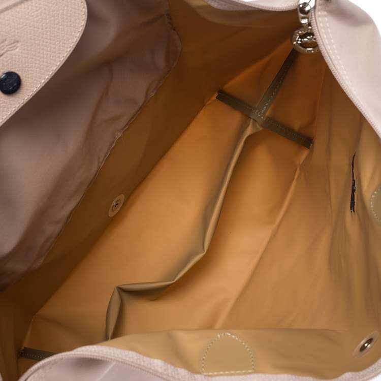 Pre Owned Longchamp Pink Nylon and Leather Le Pliage Tote