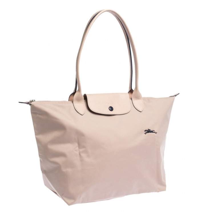 Pre Owned Longchamp Pink Nylon and Leather Le Pliage Tote