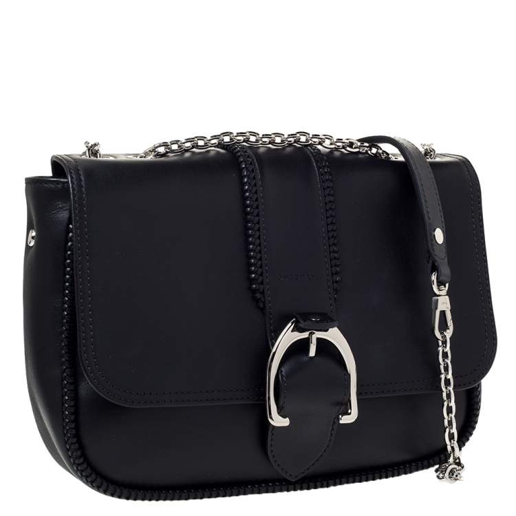 مملوكة مسبقًا Longchamp Black Leather Amazone Shoulder Bag