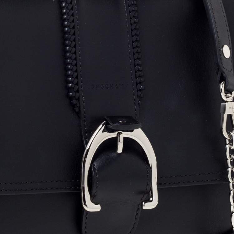 مملوكة مسبقًا Longchamp Black Leather Amazone Shoulder Bag