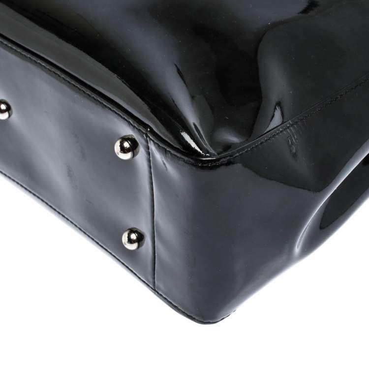 مملوكة مسبقًا Longchamp Black Patent Leather Roseau Tote 