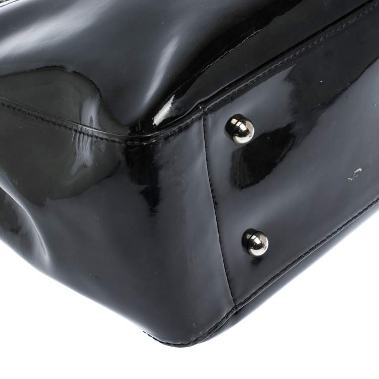 مملوكة مسبقًا Longchamp Black Patent Leather Roseau Tote 