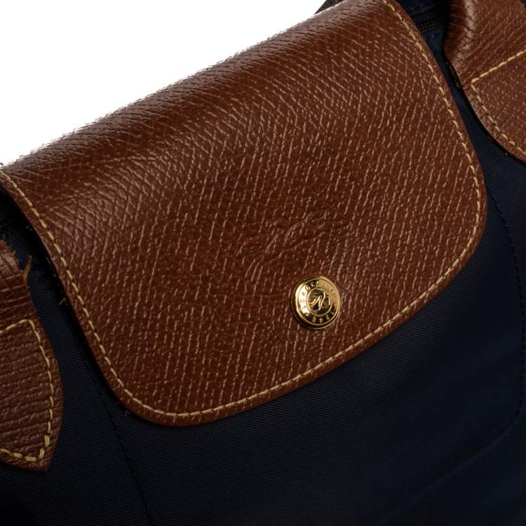 مملوكة مسبقًا Longchamp Navy Blue Nylon Small Le Pliage Tote