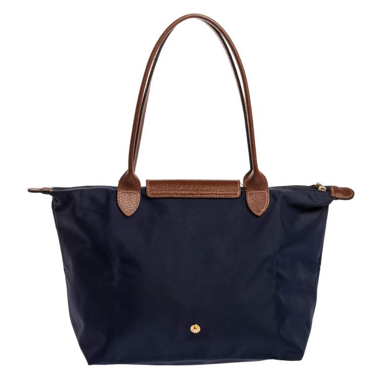 مملوكة مسبقًا Longchamp Navy Blue Nylon Small Le Pliage Tote