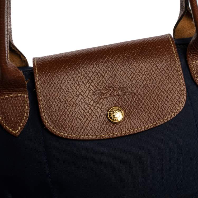 مملوكة مسبقًا Longchamp Navy Blue Nylon Small Le Pliage Tote