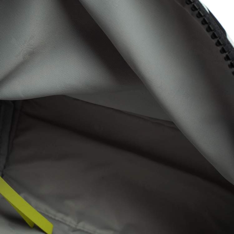 Pre Owned Longchamp Black/White Nylon and Leather Le Pliage Backpack