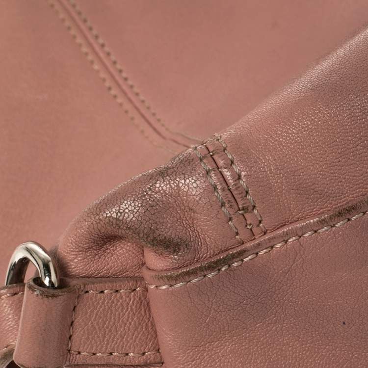 Pre Owned Longchamp Pink Leather Le Pliage Backpack