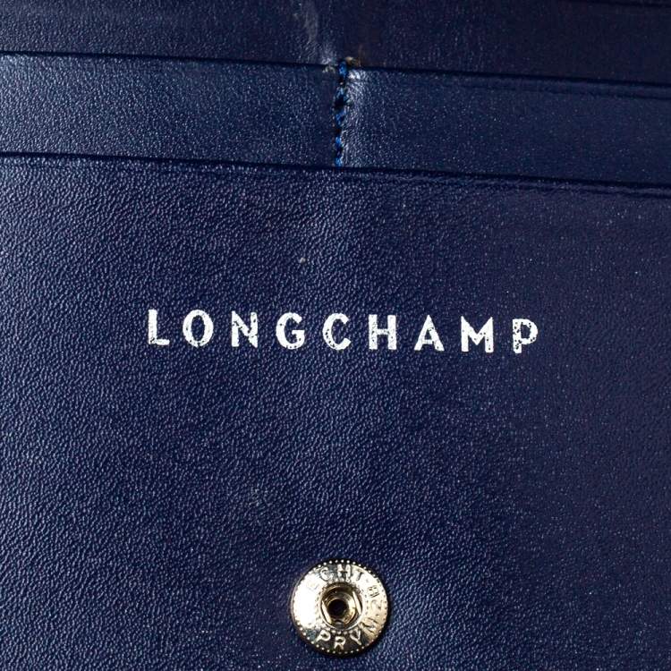 Pre Owned Longchamp Navy Leather Long Flap Wallet