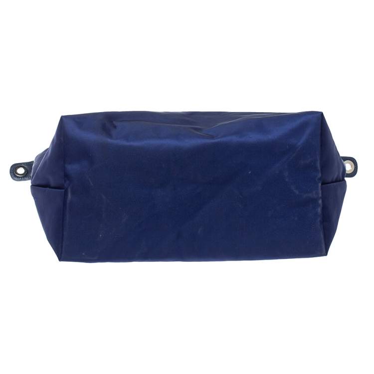 مملوكة مسبقًا Longchamp Blue Nylon and Leather Le Pliage Neo Tote