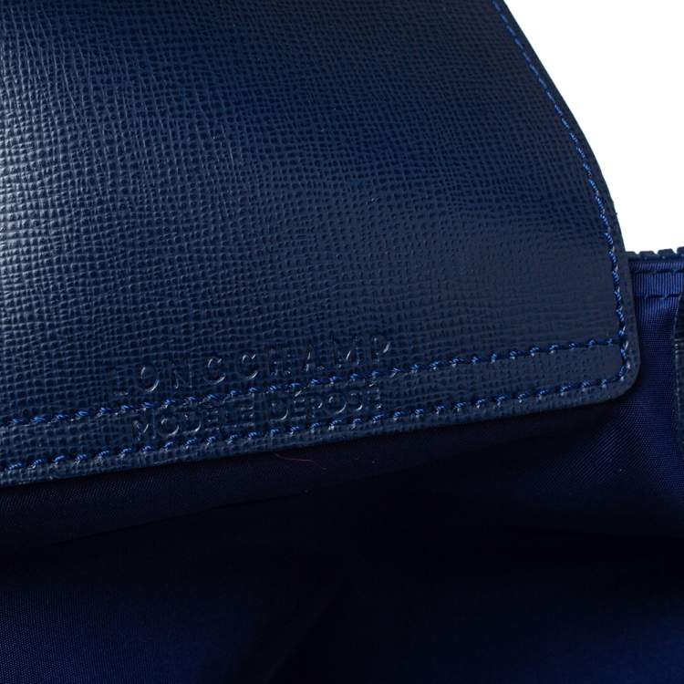 مملوكة مسبقًا Longchamp Blue Nylon and Leather Le Pliage Neo Tote