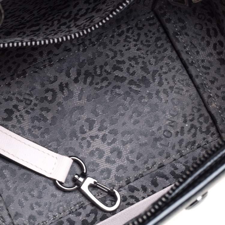 Pre Owned Longchamp Light Pink/Black Leather Le Pliage Cuir Tote