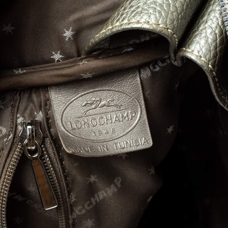 Pre Owned Longchamp Grey Leather Cosmos Satchel