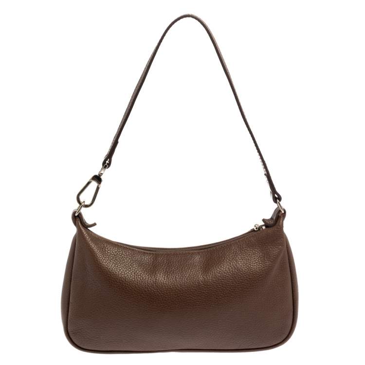 Pre Owned Longchamp Brown Leather Shoulder Bag