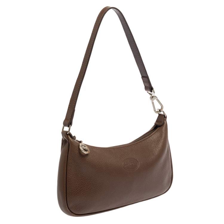 Pre Owned Longchamp Brown Leather Shoulder Bag